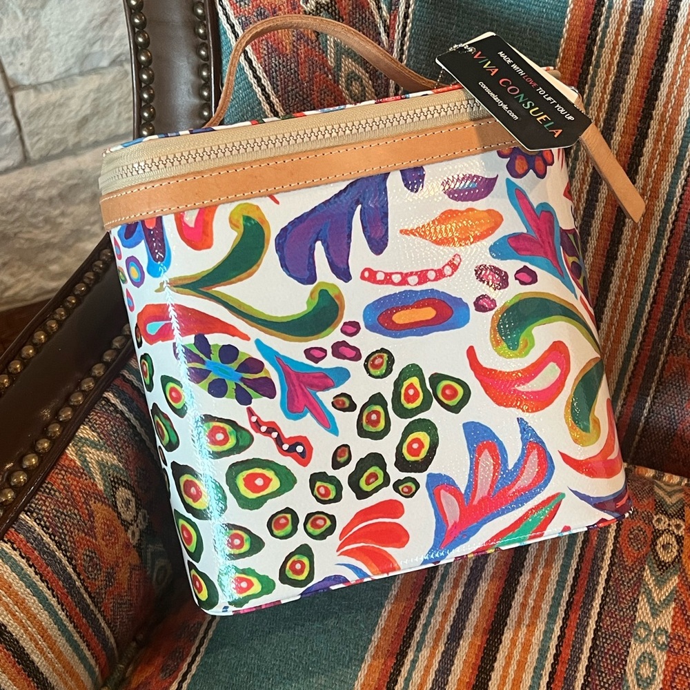 NWT! Retired Consuela White Swirly Train Case!